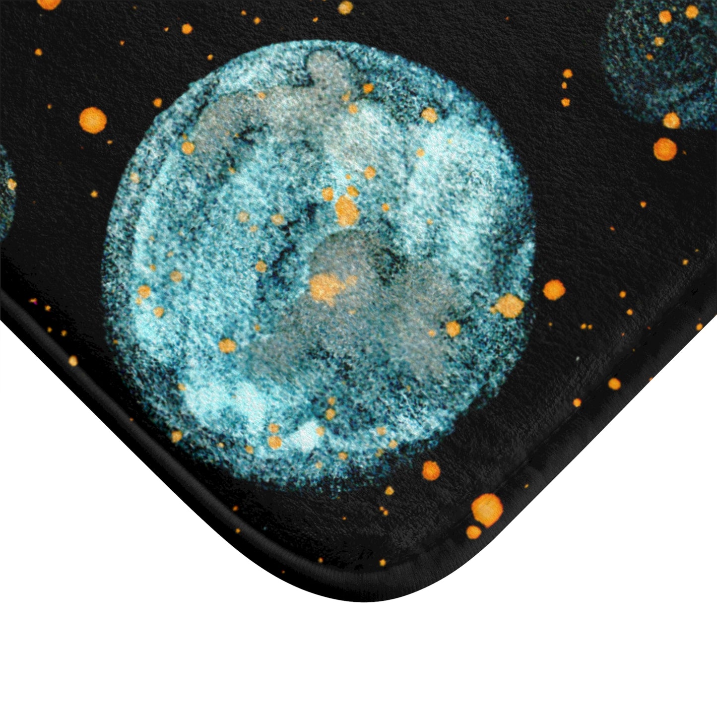 Little Blue Planets Galaxy Bath Mat  Anti-Slip, 100% Microfiber Rug- Home & Bathroom Supplies