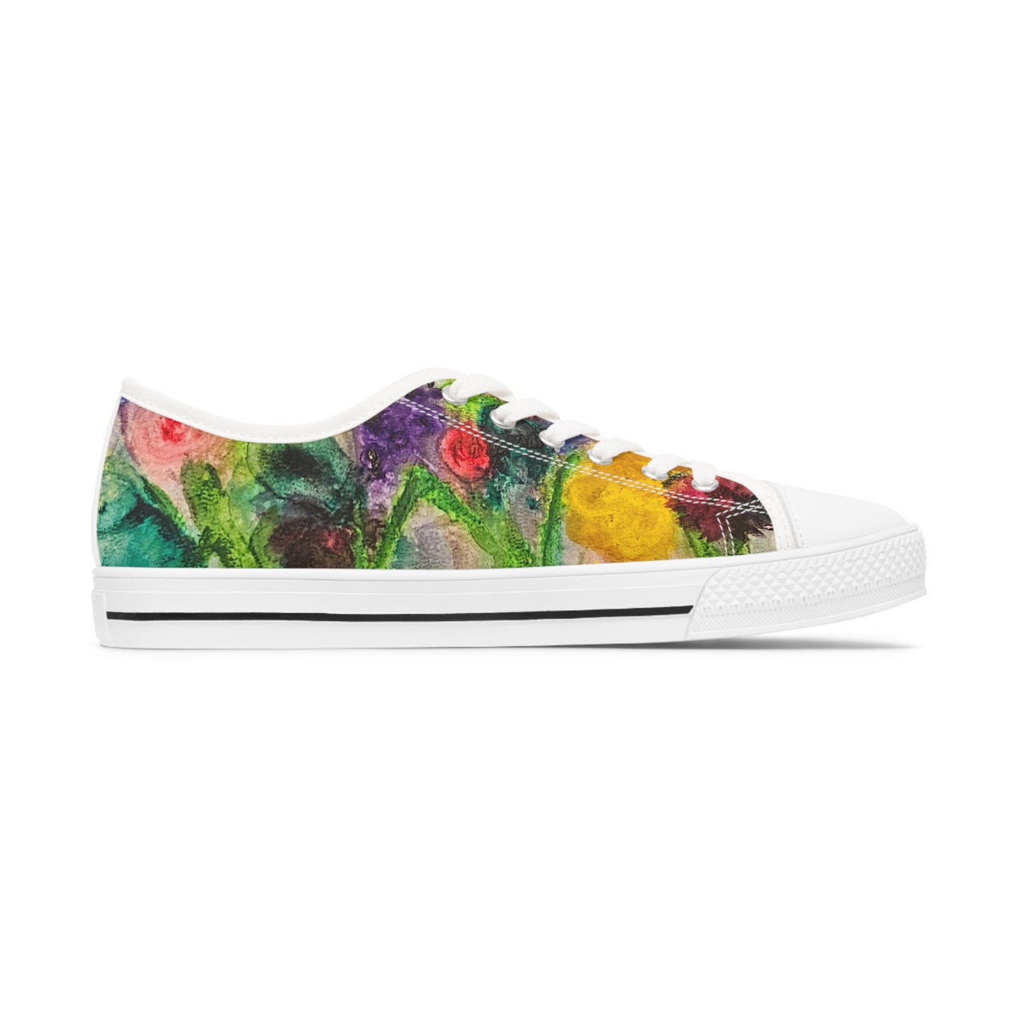 Watercolor Flower Unisex Low Top Sneakers