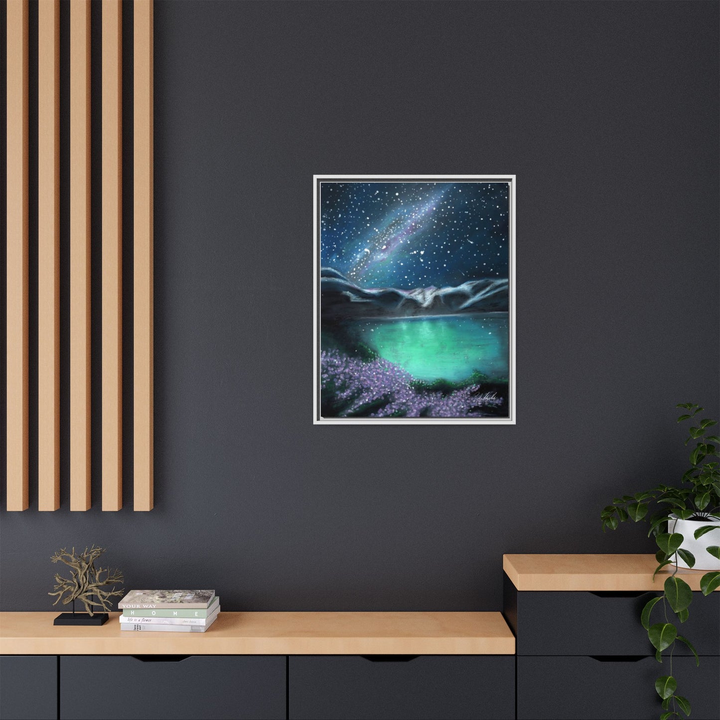 Night Sky over Spring Lake Framed Wall Art