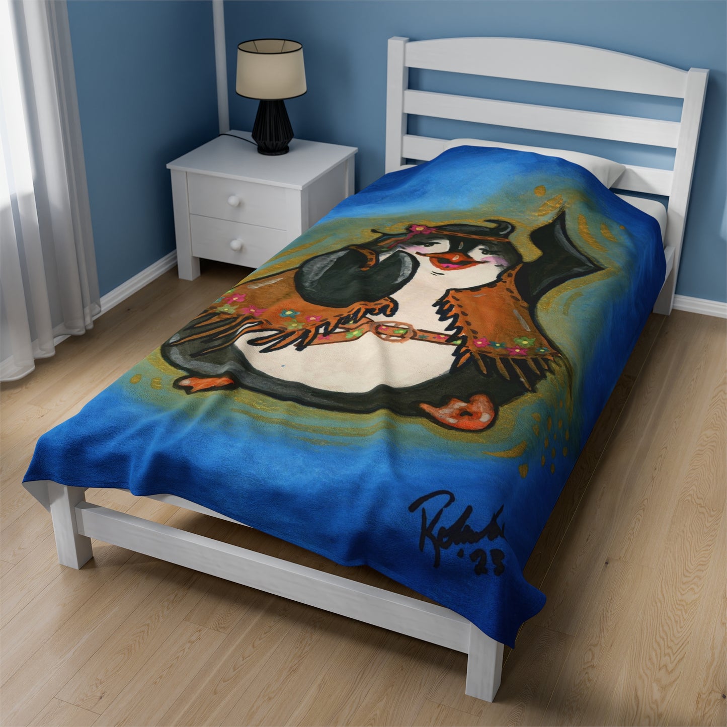 Penguins Velveteen Plush Blanket