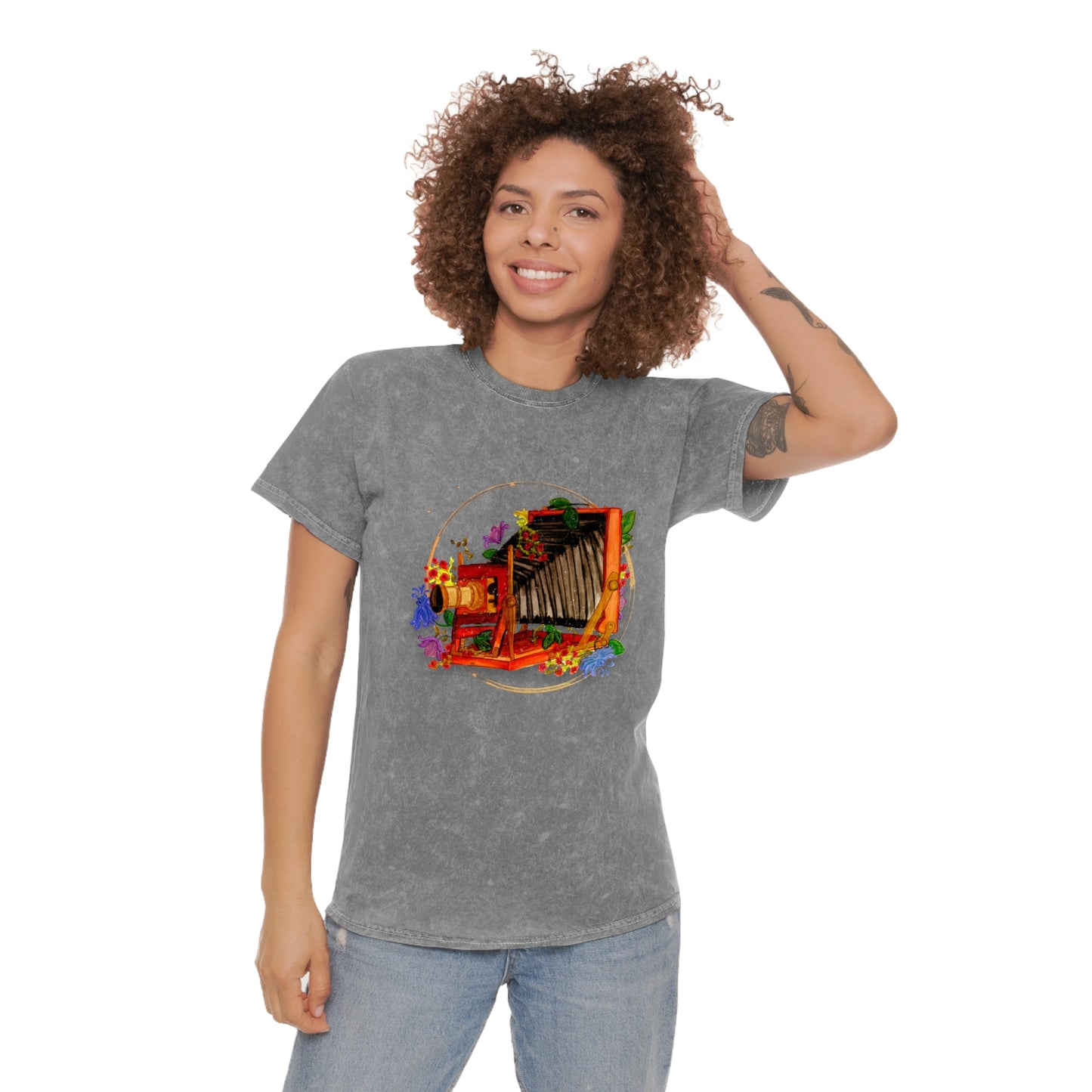 Vintage Camera Mineral Unisex Wash T-Shirt