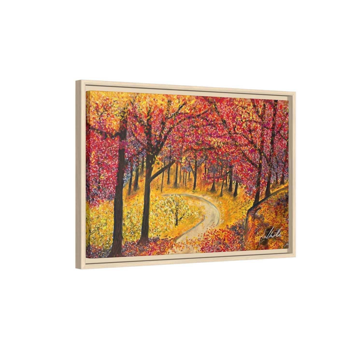 Vibrant Fall Forest Framed Wall Art
