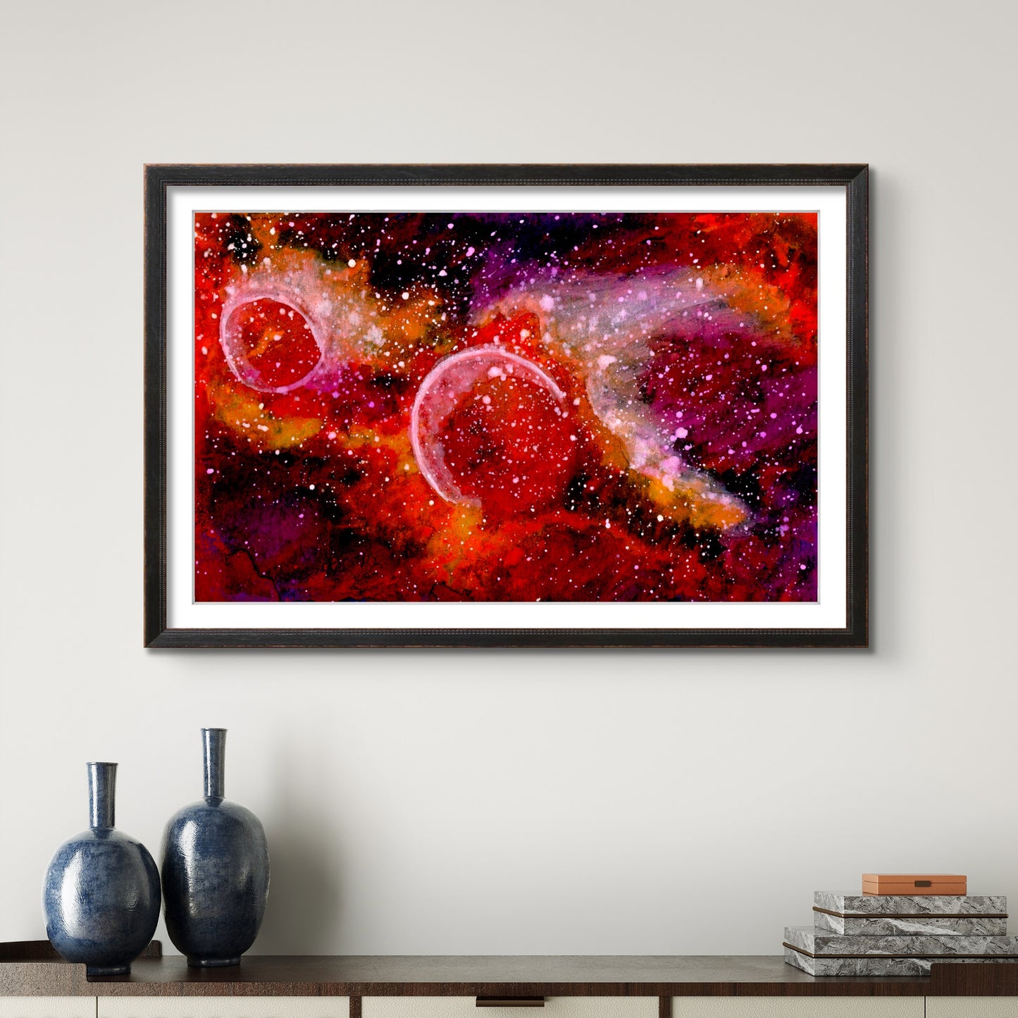 Red Planets in Space - Galaxy 8x10 Museum Grade Fine Art Print