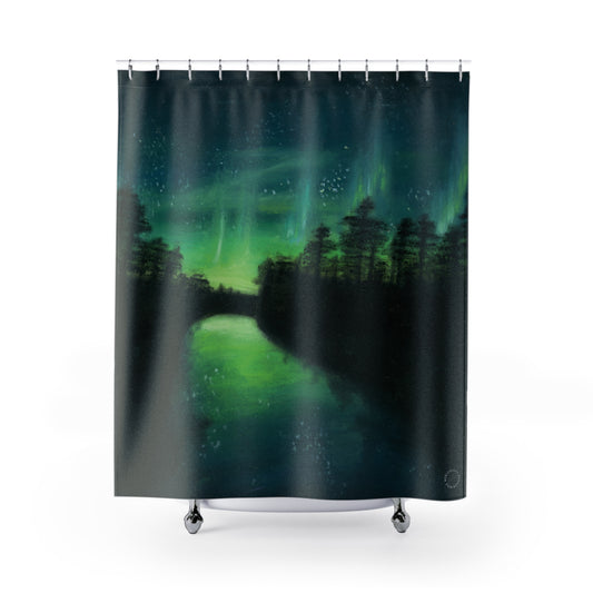 Aurora Borealis Night Sky Shower Curtain