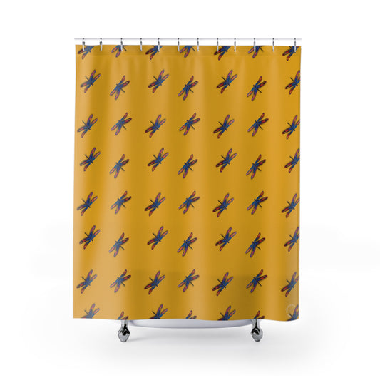 Dragon Fly Shower Curtain for Home Bathroom with Durable One-Sided Print and Waterproof Polyester Material