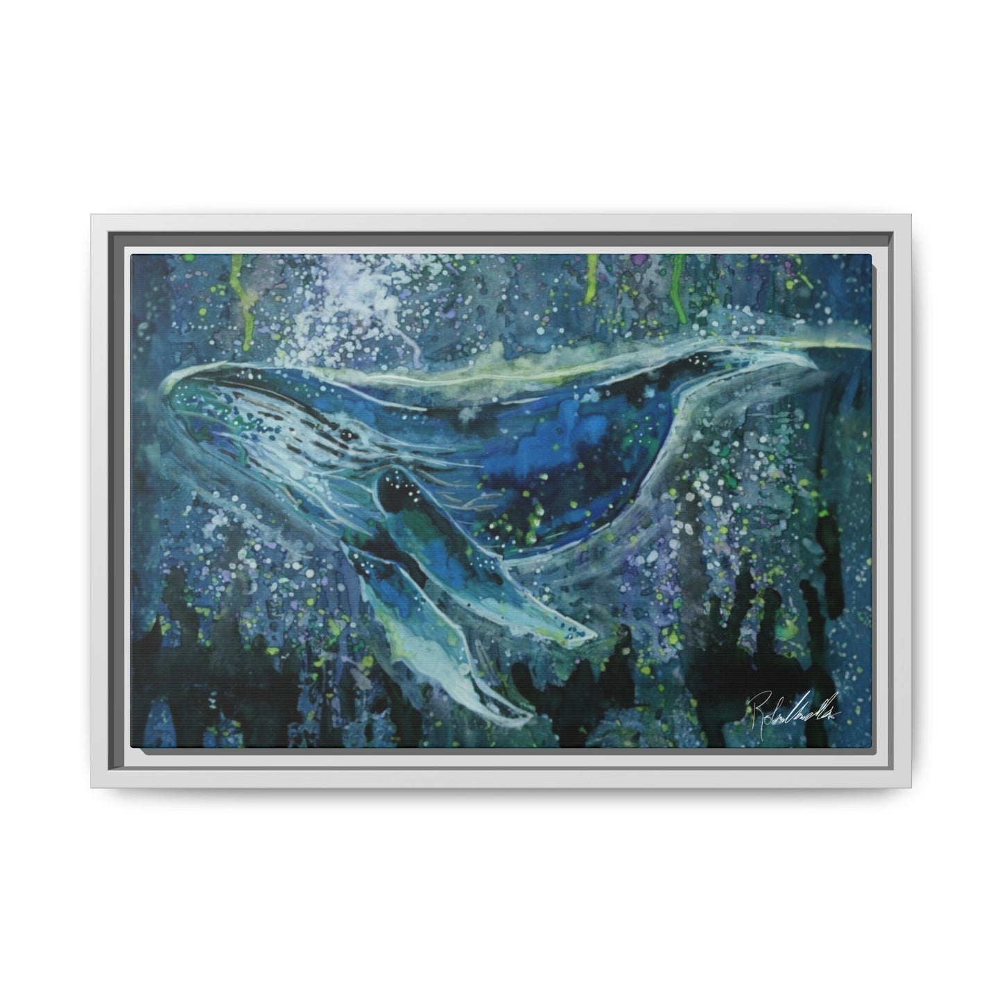 Watercolor Whale Framed Wall Art