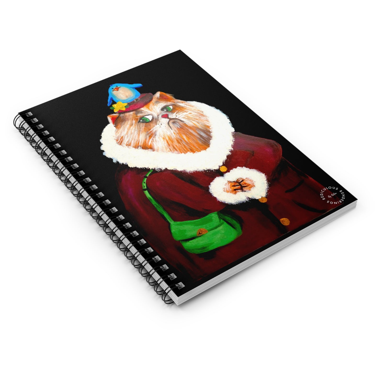 Cat Spiral Notebook - Ruled Line 118 Pages, Printed Cover