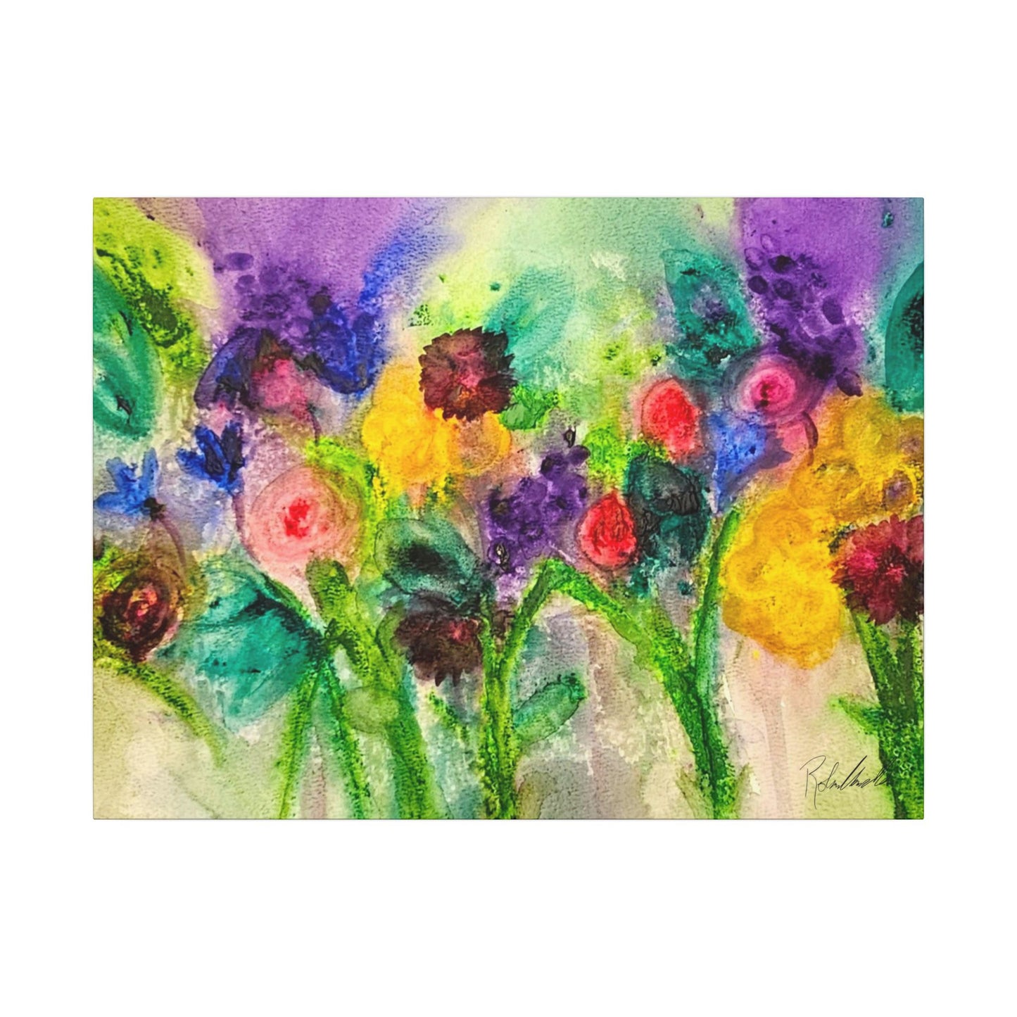 Abstract Flowers Canvas Gallery Wrap