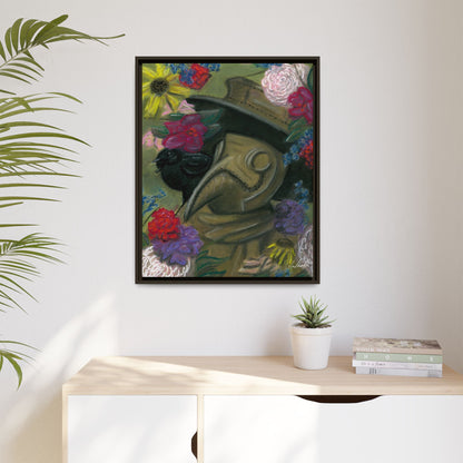 Plague Doctor and Raven Framed Wall Art