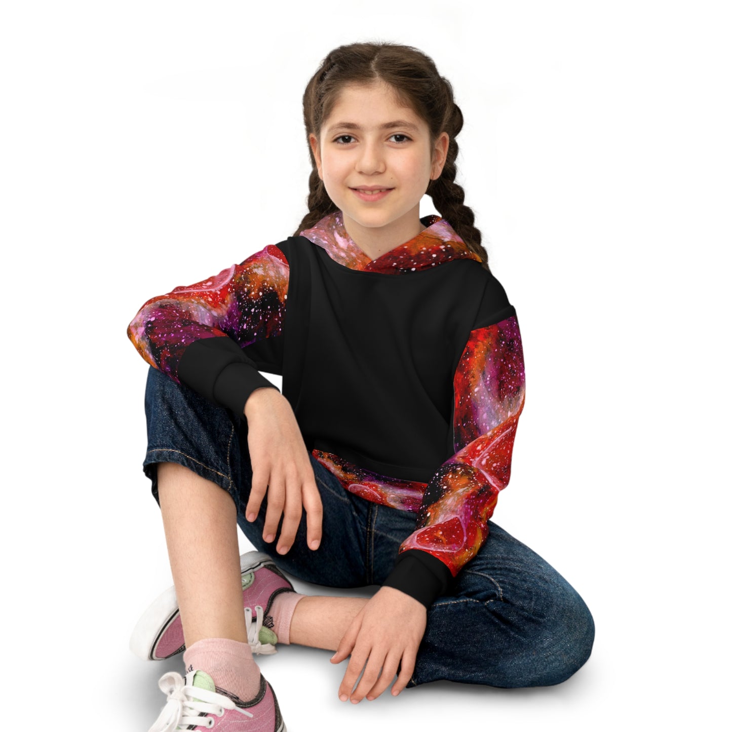 Orange Moons Galaxy Children's Hoodie (AOP)