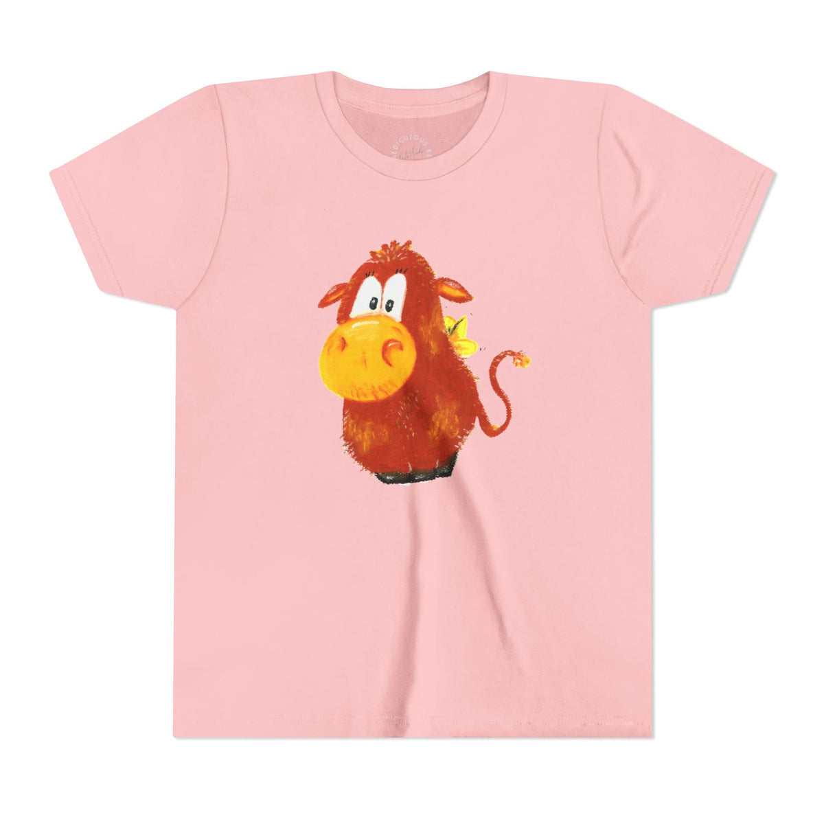 Cute Cartoon Cow Kids T-Shirt — Playful Red Cow Graphic Youth Tee