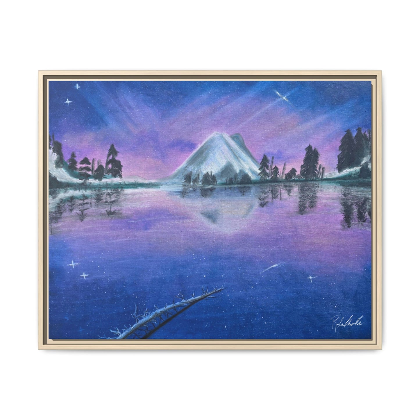 Purple Sky Over Lone Mountain Framed Wall Art