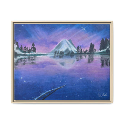 Purple Sky Over Lone Mountain Framed Wall Art