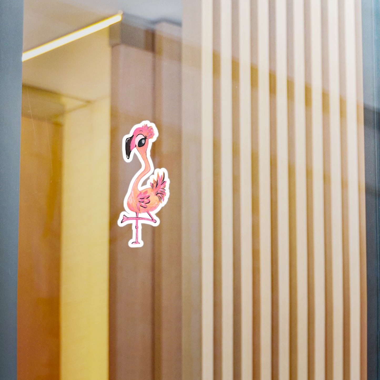 Flamingo-7 Kiss-Cut Vinyl Decals Water, Scratch & UV-Resistant Satin Finish Vinyl Sticker with Removable Adhesive