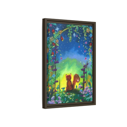 Fox Under Flowers Framed Wall Art