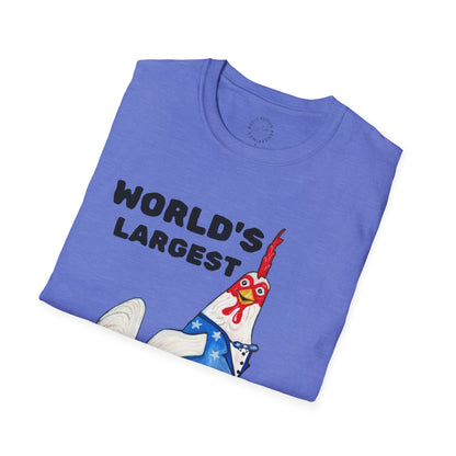 World's Largest Chicken T-Shirt — Funny Patriotic Rooster Tee