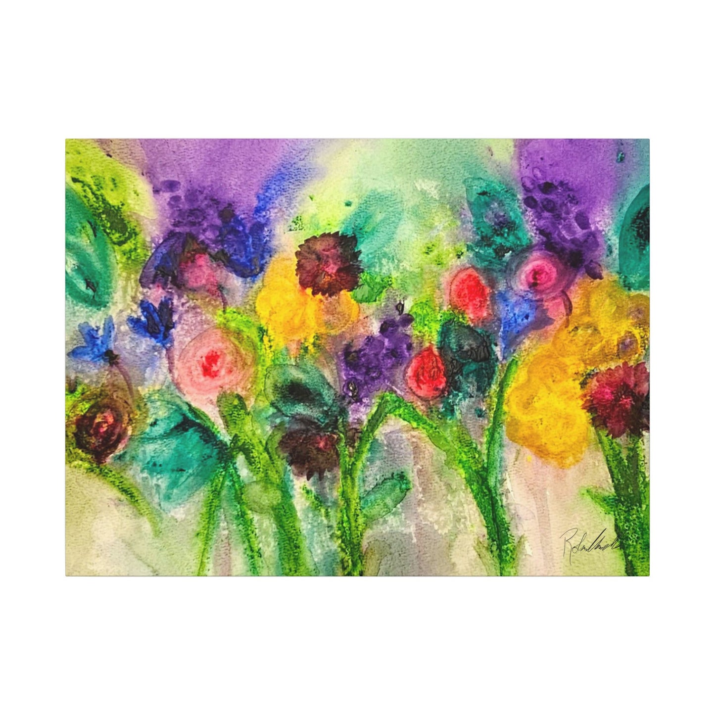 Abstract Flowers Canvas Gallery Wrap