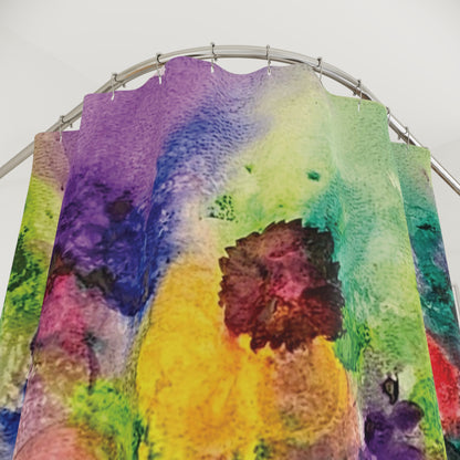 Abstract Watercolor Flower Shower Curtain