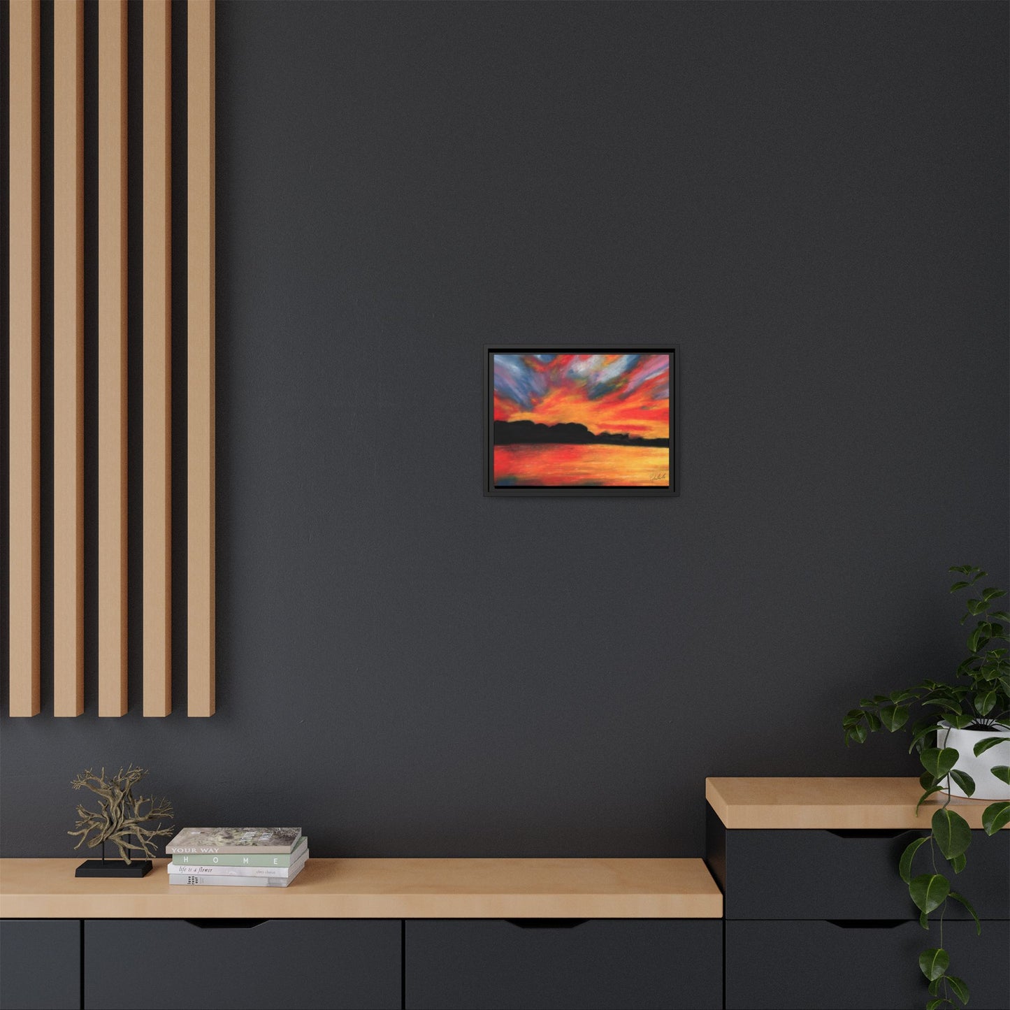 Sunset Over The Lake Framed Wall Art