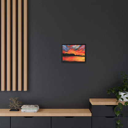Sunset Over The Lake Framed Wall Art