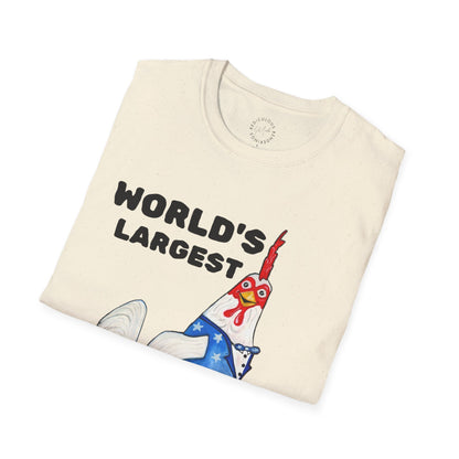 World's Largest Chicken T-Shirt — Funny Patriotic Rooster Tee