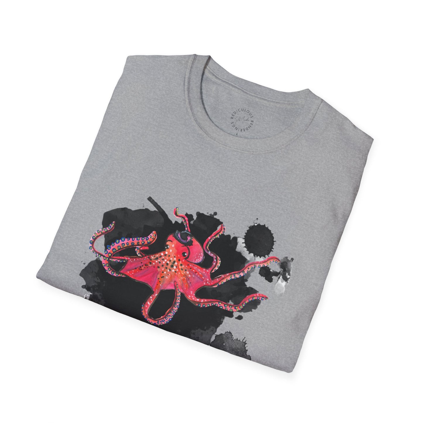 Octopus Ink Blot Unisex Softstyle T-Shirt