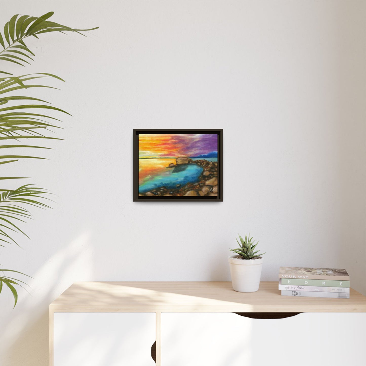 Sunset Ocean Beach Framed Wall Art