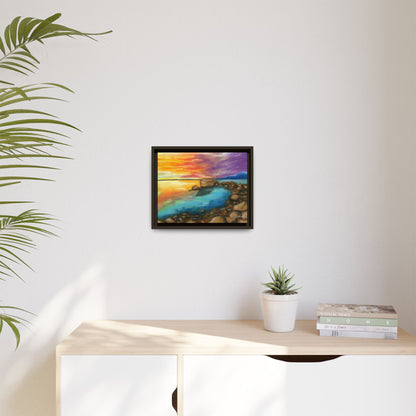 Sunset Ocean Beach Framed Wall Art