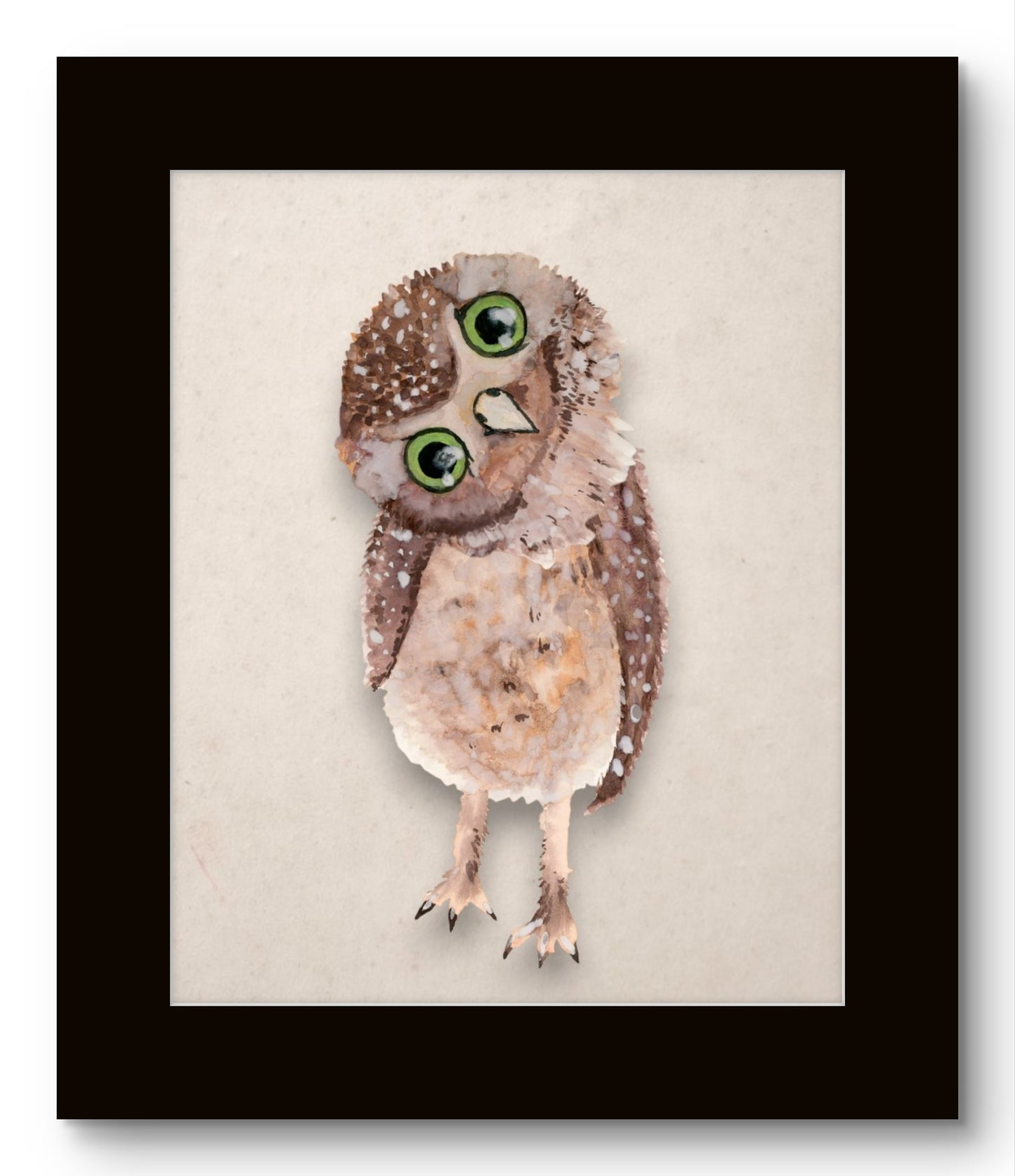 Curious Owl Watercolor 8x10 Museum Grade Fine Art Print