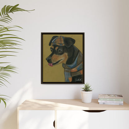 Small Chihuahua Dog in Hat Framed Wall Art
