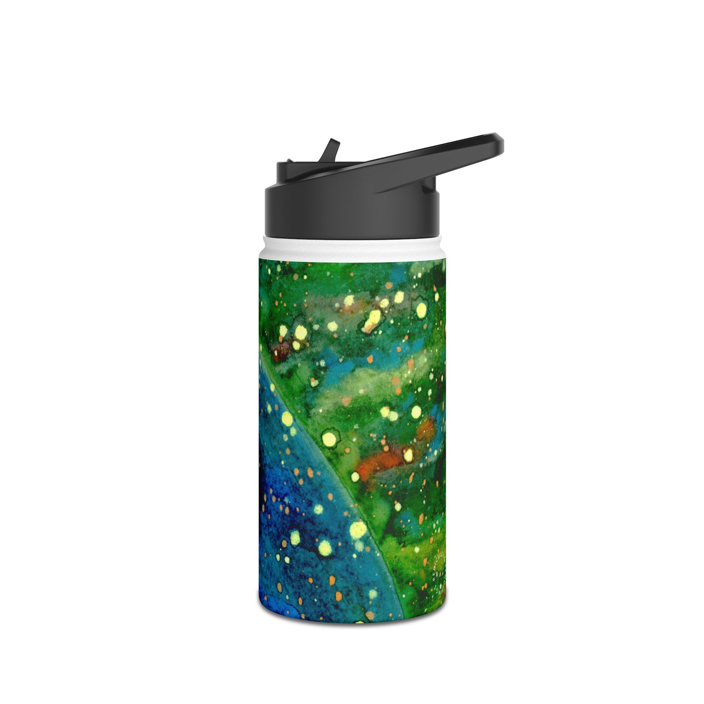 Blue Planet Galaxy Stainless Steel Water Bottle, Standard Lid