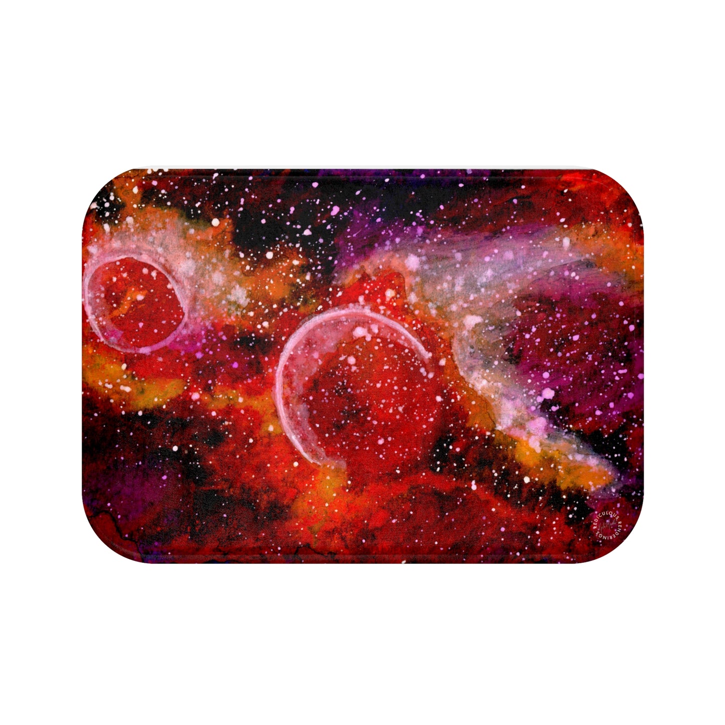 Orange Moons Galaxy Bath Mat  Anti-Slip, 100% Microfiber Rug- Home & Bathroom Supplies