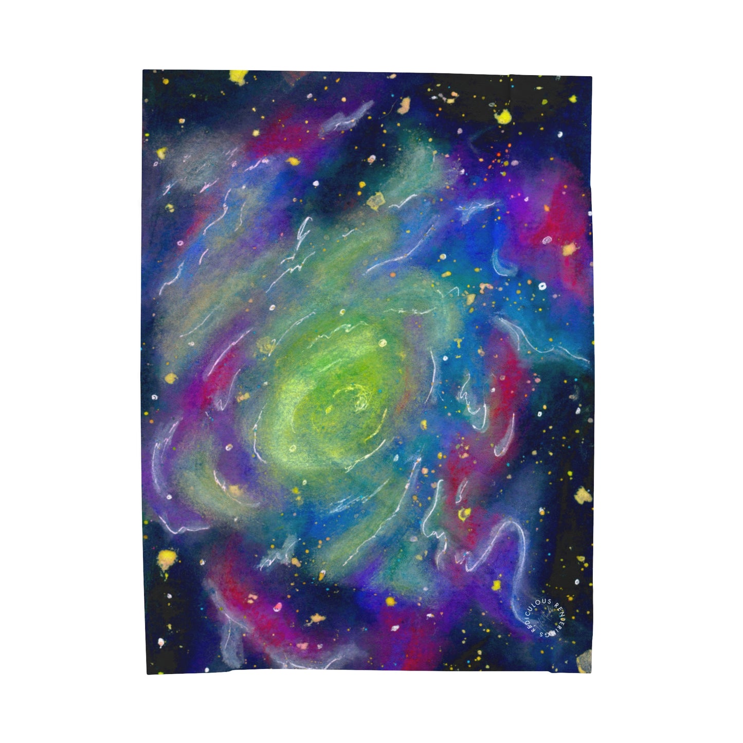 Rainbow Vortex Galaxy Velveteen Plush Blanket