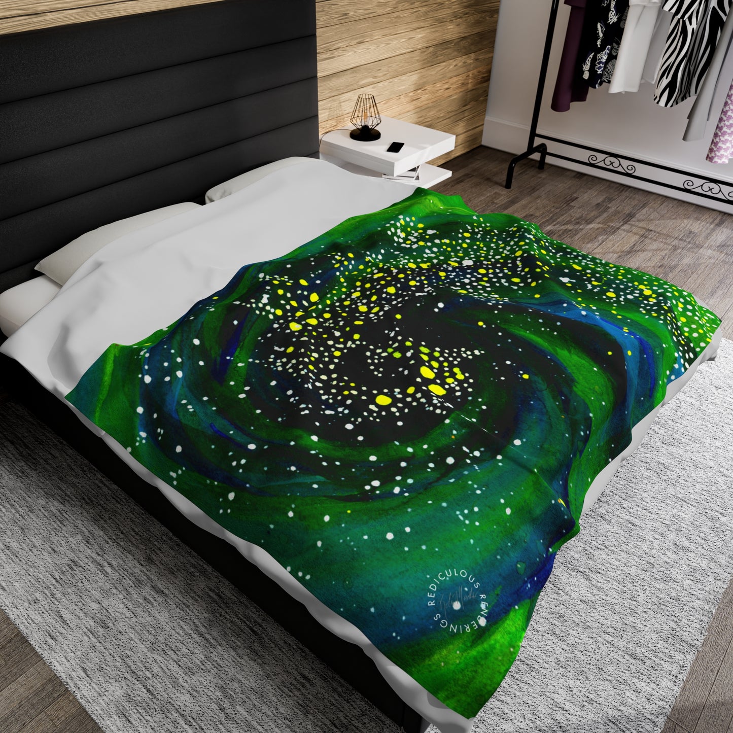 Spiral Galaxy Velveteen Plush Blanket