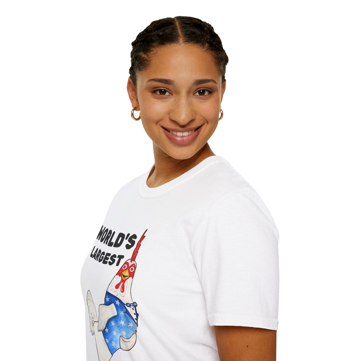World's Largest Chicken T-Shirt — Funny Patriotic Rooster Tee