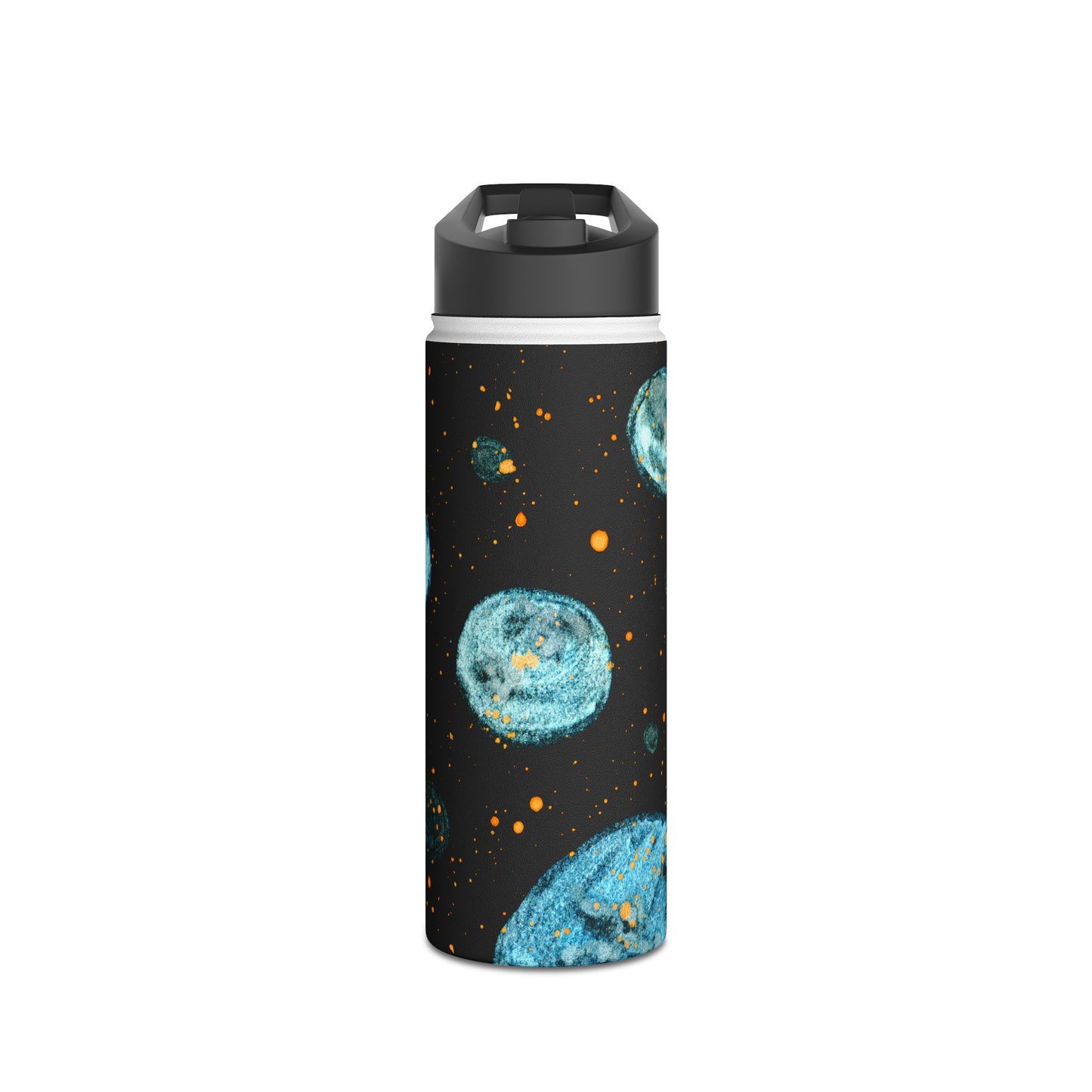 Little Blue Planets Galaxy Stainless Steel Water Bottle, Standard Lid