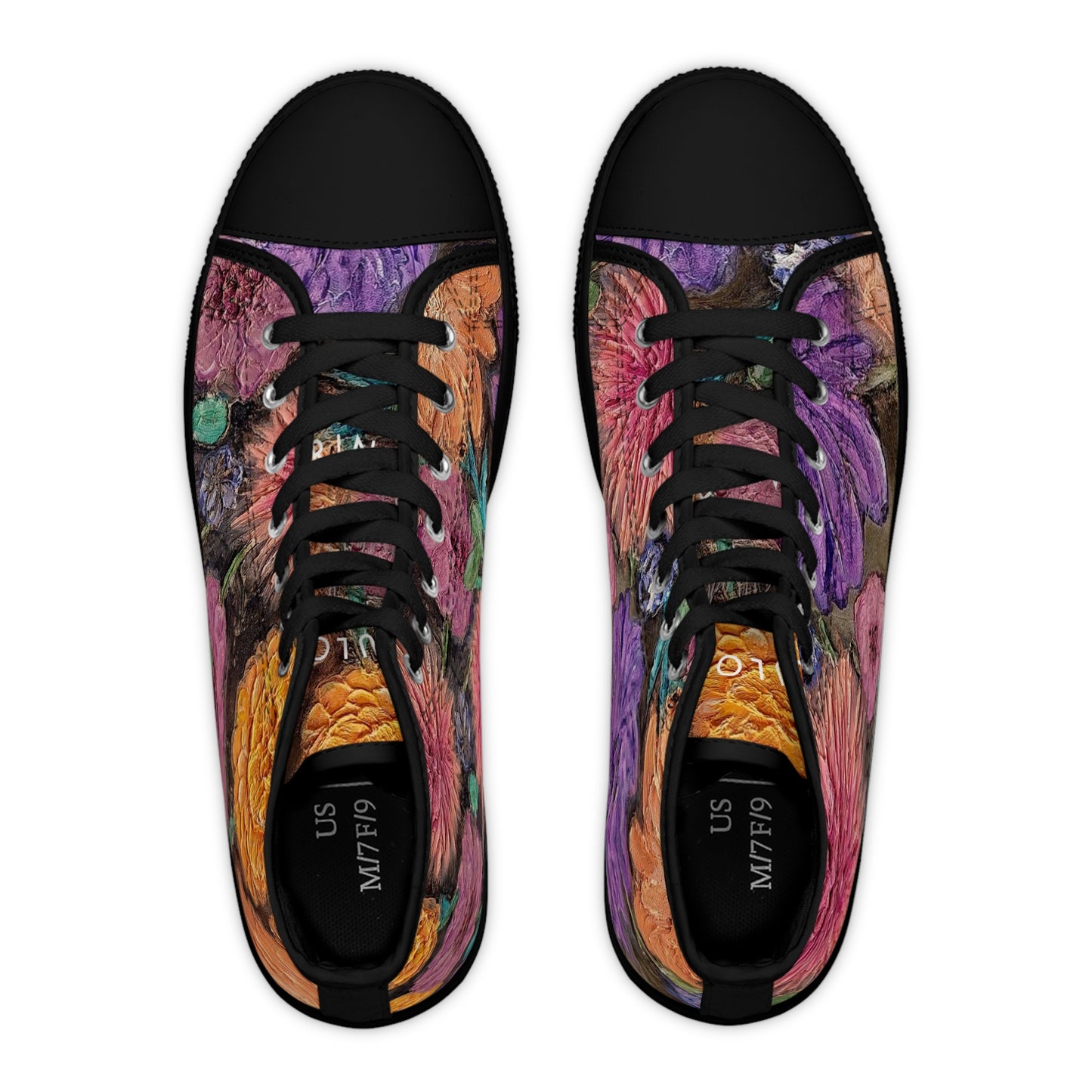 Flower Unisex High Top Sneakers Closed Toe Casual Walking Fashion Shoes