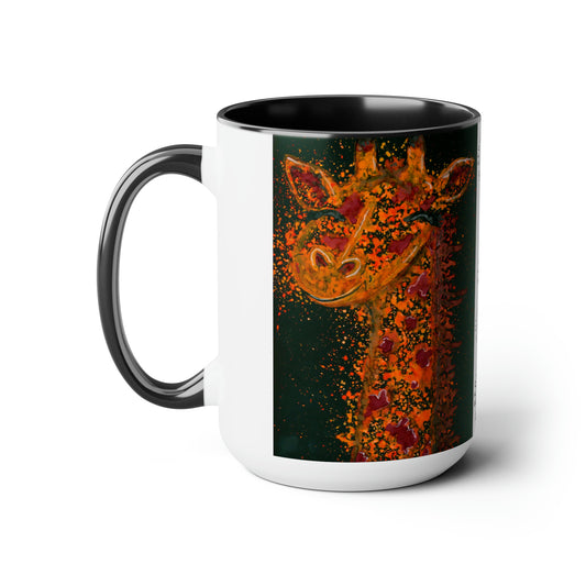 Giraffe Two-Tone Coffee Mugs, 15oz