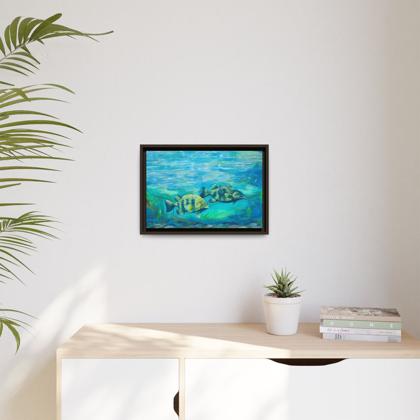 Framed Matte Canvas - Underwater Fish Scene