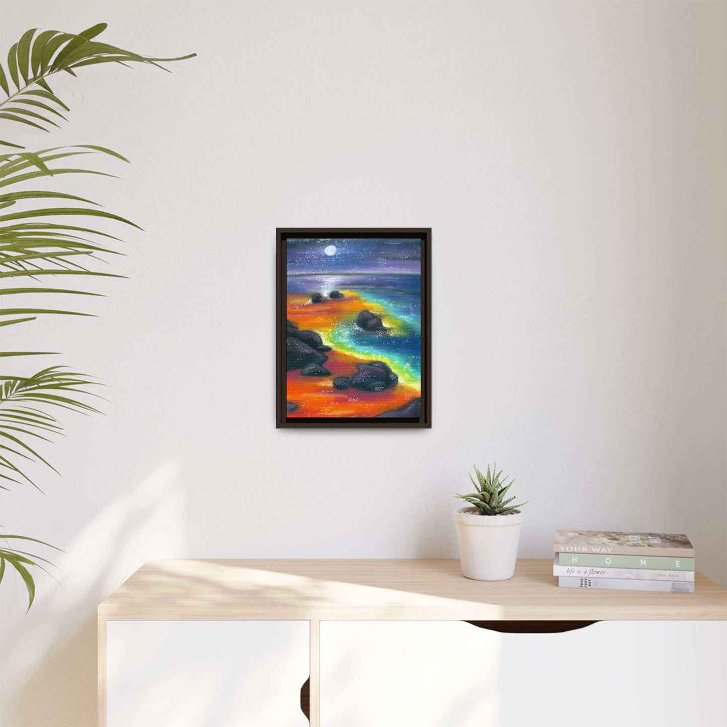Beach at Night Frame Wall Art