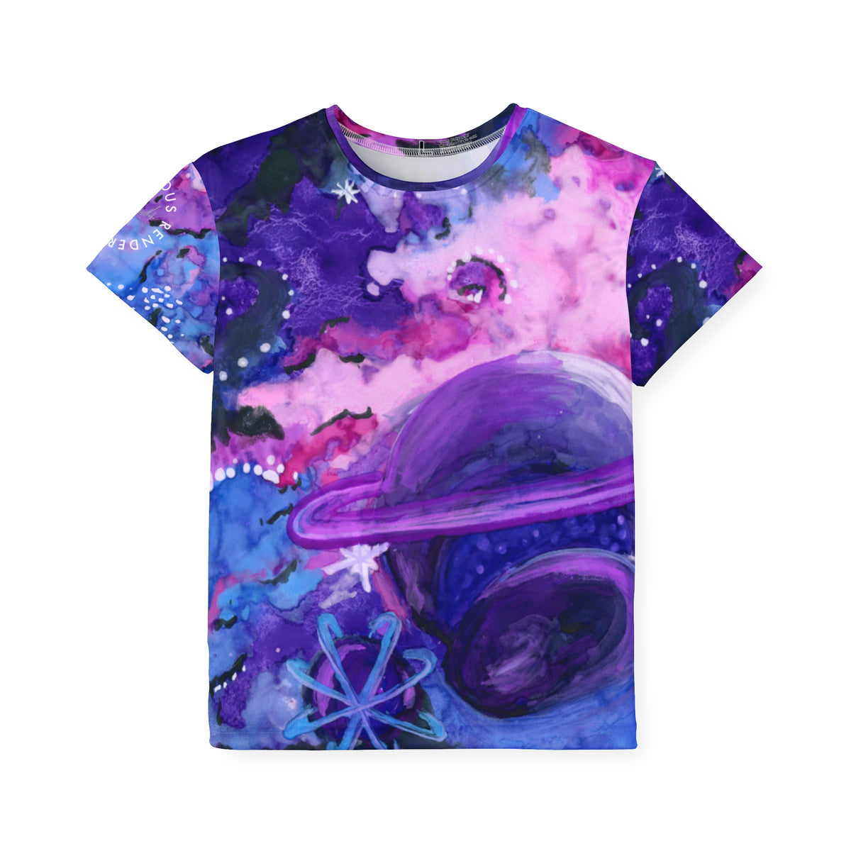 Kids Galaxy Sports Jersey — Purple Nebula Planet All-Over Print