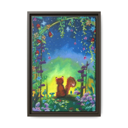 Fox Under Flowers Framed Wall Art