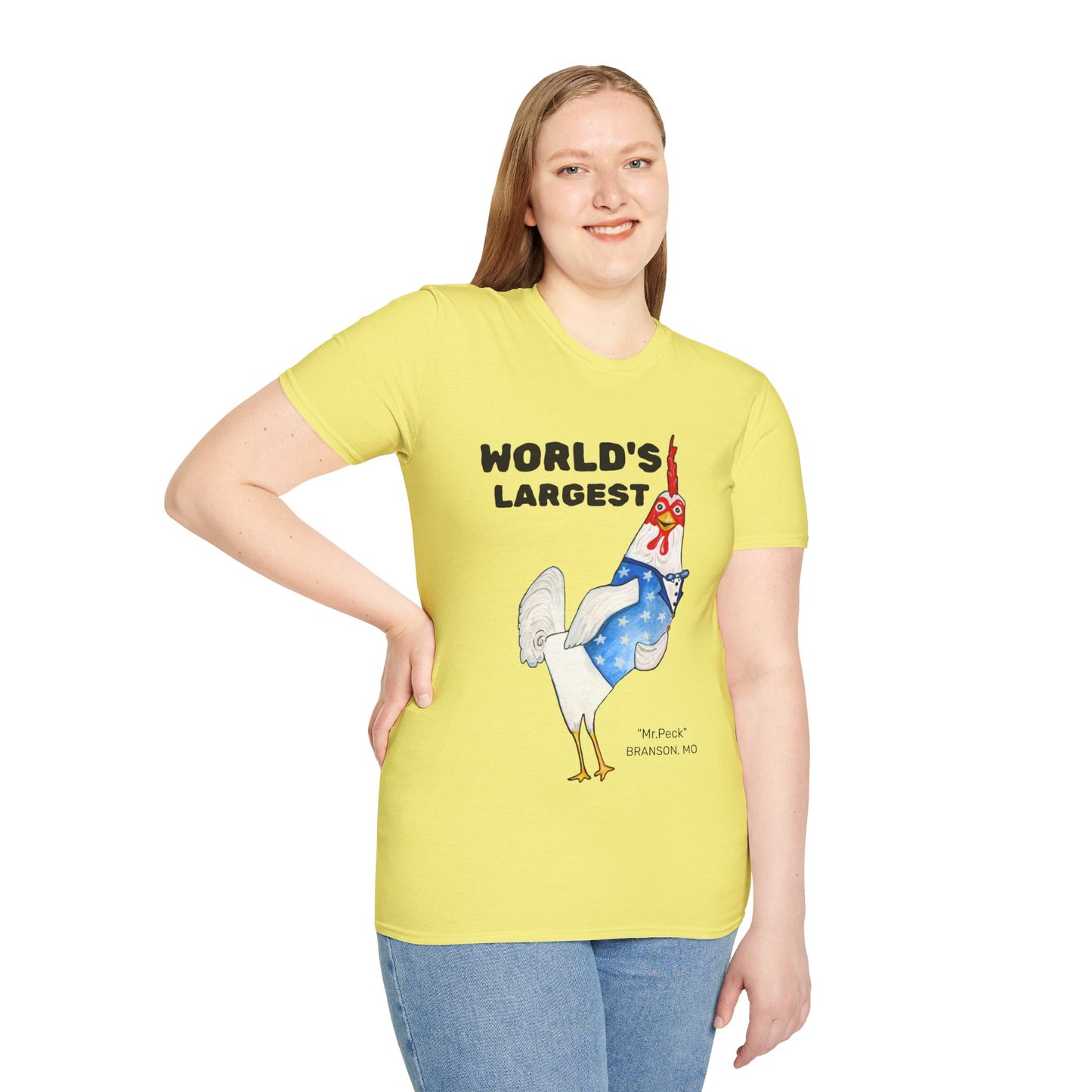 World's Largest Chicken T-Shirt — Funny Patriotic Rooster Tee