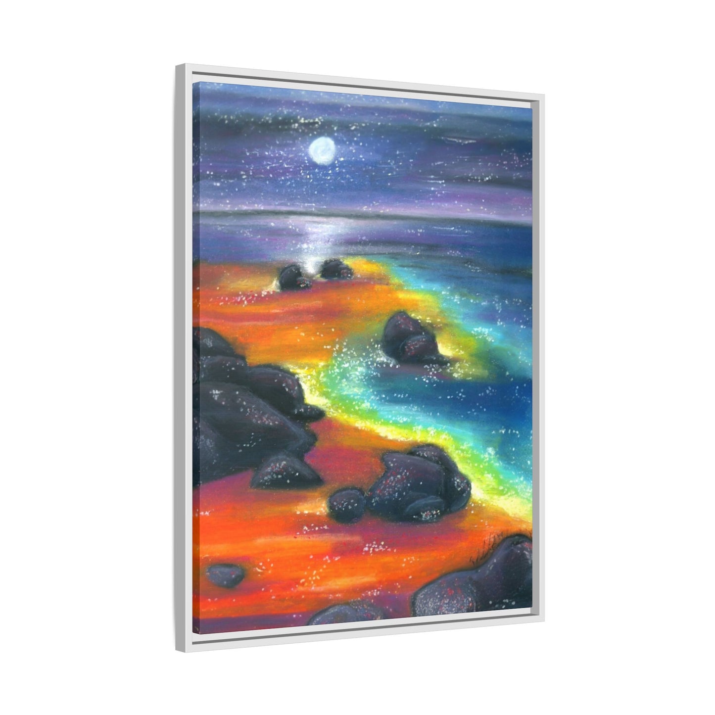 Beach at Night Frame Wall Art
