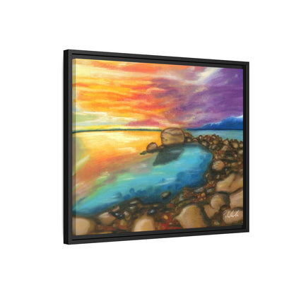 Sunset Ocean Beach Framed Wall Art
