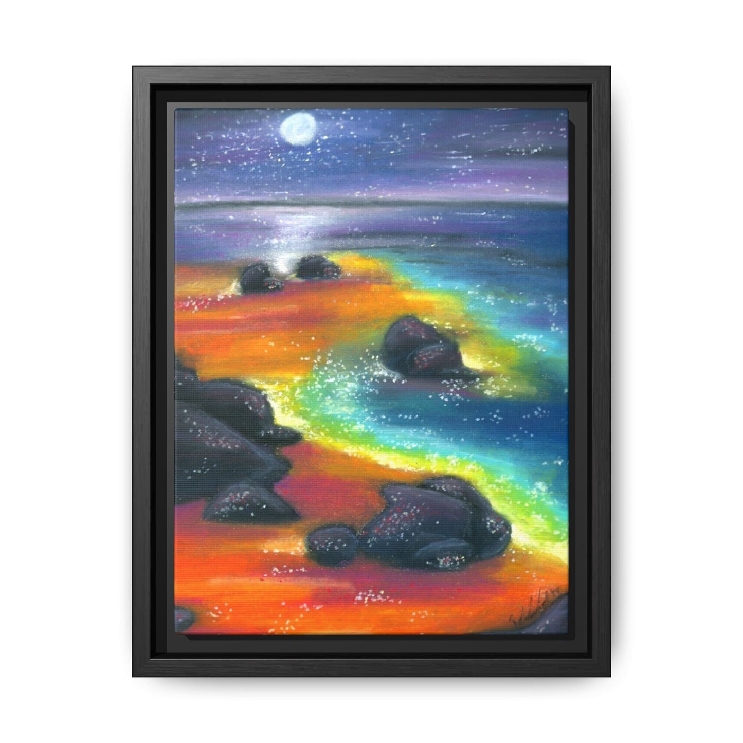 Beach at Night Frame Wall Art