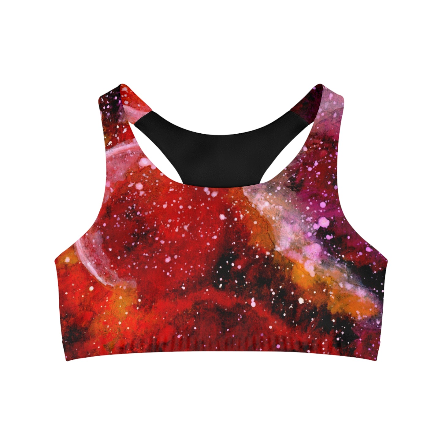 Orange Moons Galaxy Seamless Sports Bra (AOP)