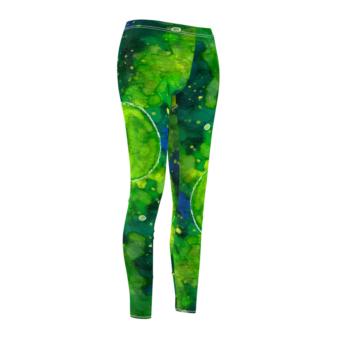 Green Galaxy Women's Cut & Sew Casual Leggings (AOP)