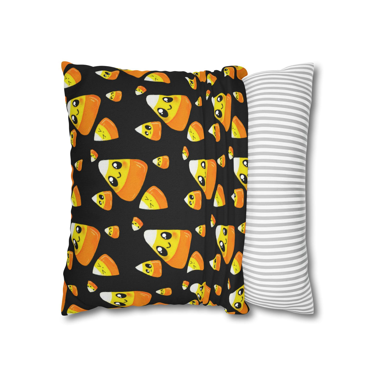 Cute Candy Corn Pattern Pillowcase — Halloween Decorative Throw Pillow Cover