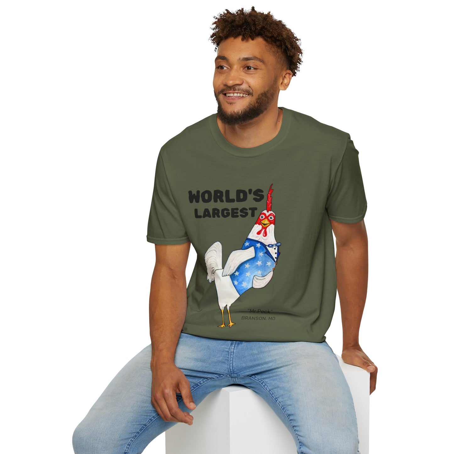 World's Largest Chicken T-Shirt — Funny Patriotic Rooster Tee
